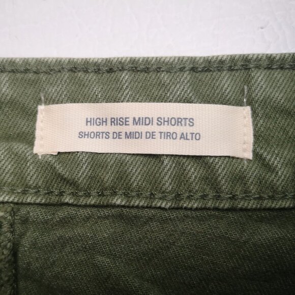 NWT Universal Thread Ladies Size 24W High Rise A-line Midi Green Denim Shorts - Picture 4 of 13